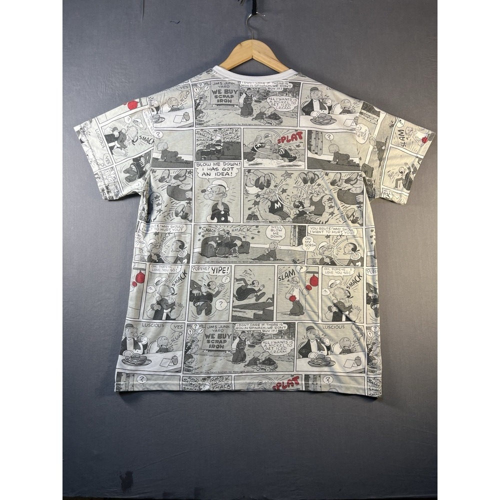 Popeye The Sailor Man Comic Strip All Over Print T-Shirt Mens XL - Picture 5 of 5